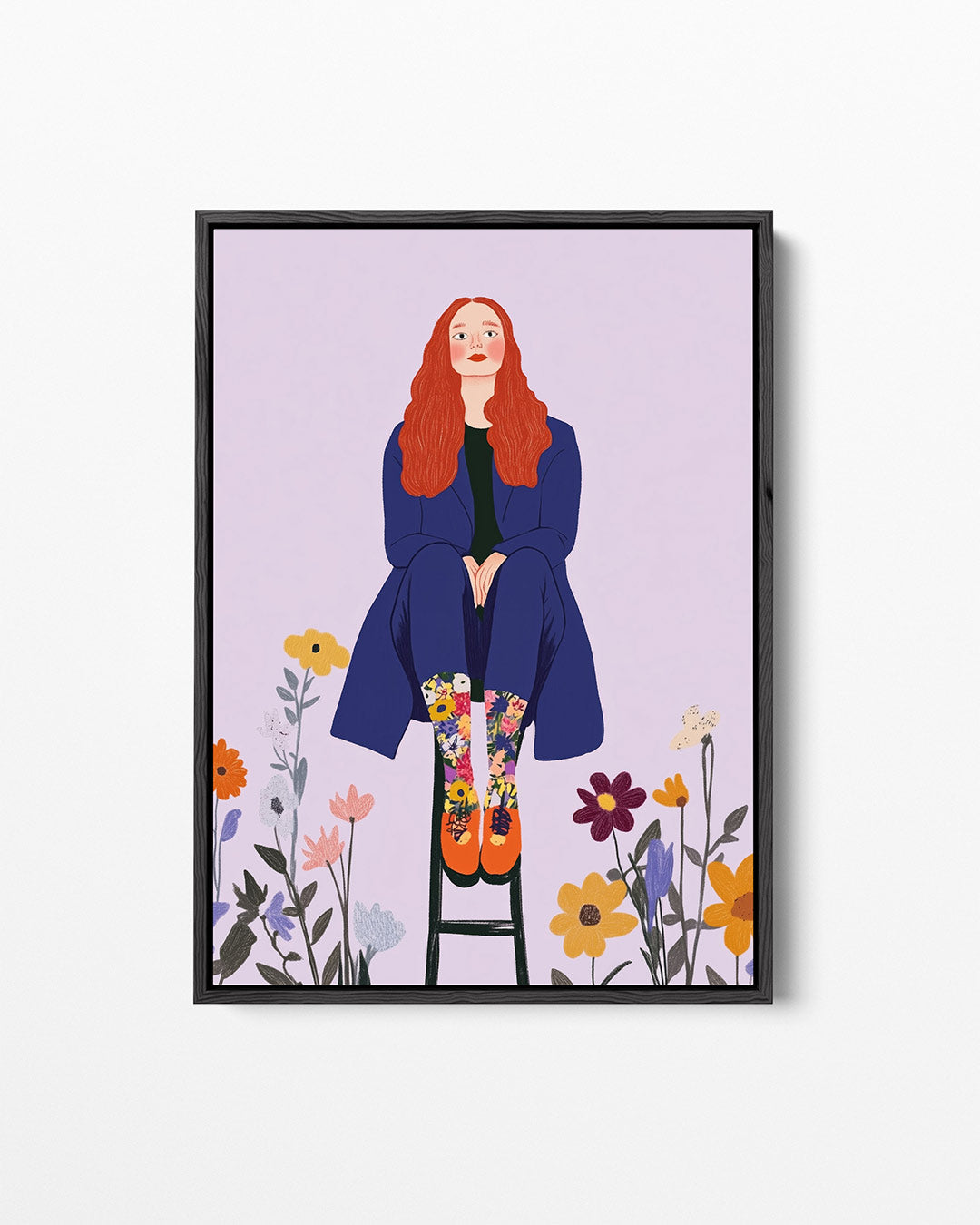 Vrouw met bloemen – staand wanddecoratie kunstwerk
