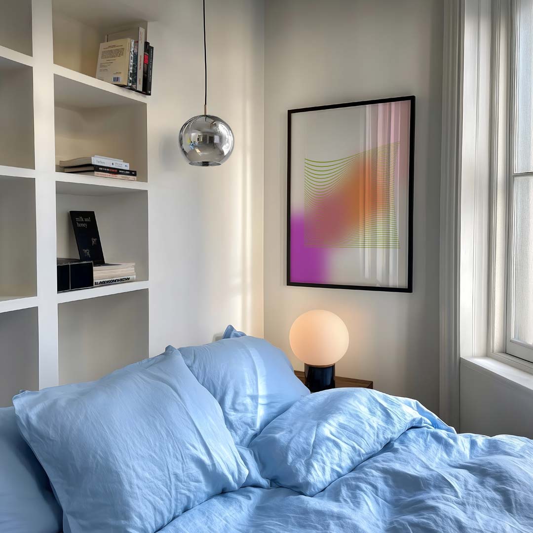 Kleurrijke Golven – staande kleurrijke abstracte wanddecoratie van WallArtistic