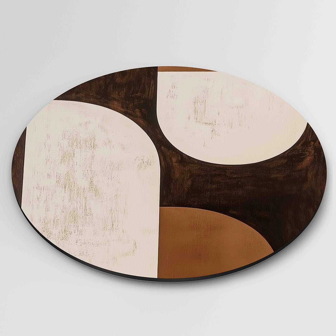 Abstracte vormen – abstracte wandkunst als muurcirkel van WallArtistic