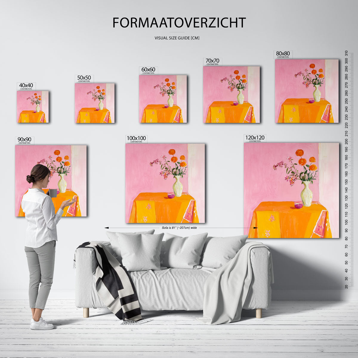 Bloemen in vaas – vierkante muurposter voor een modern interieur