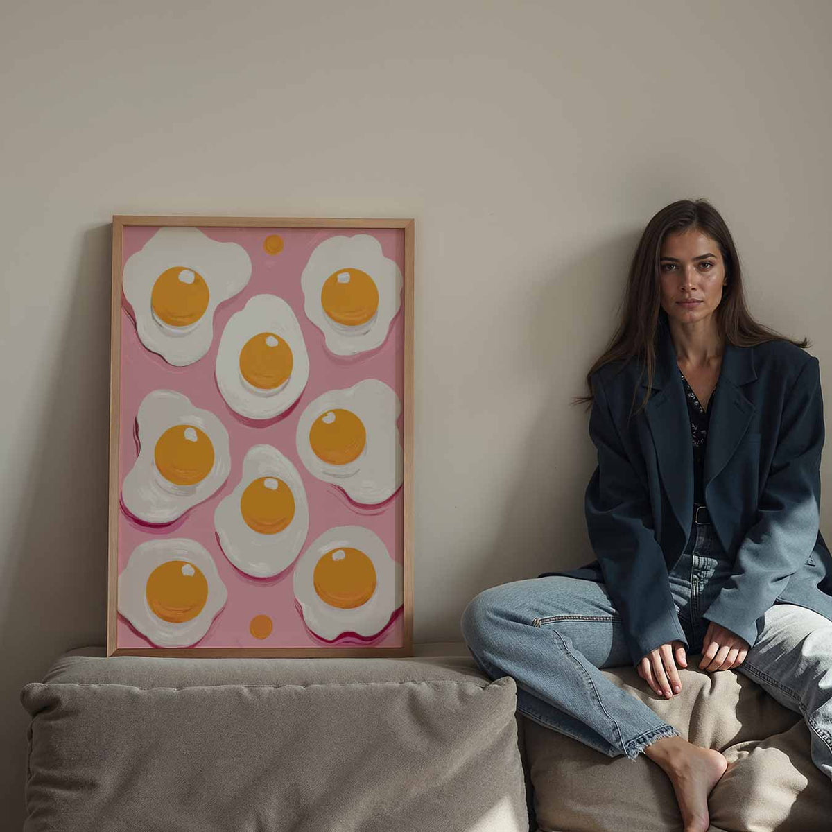 Vrolijke Eieren Wandkunst – staande keuken wanddecoratie van WallArtistic