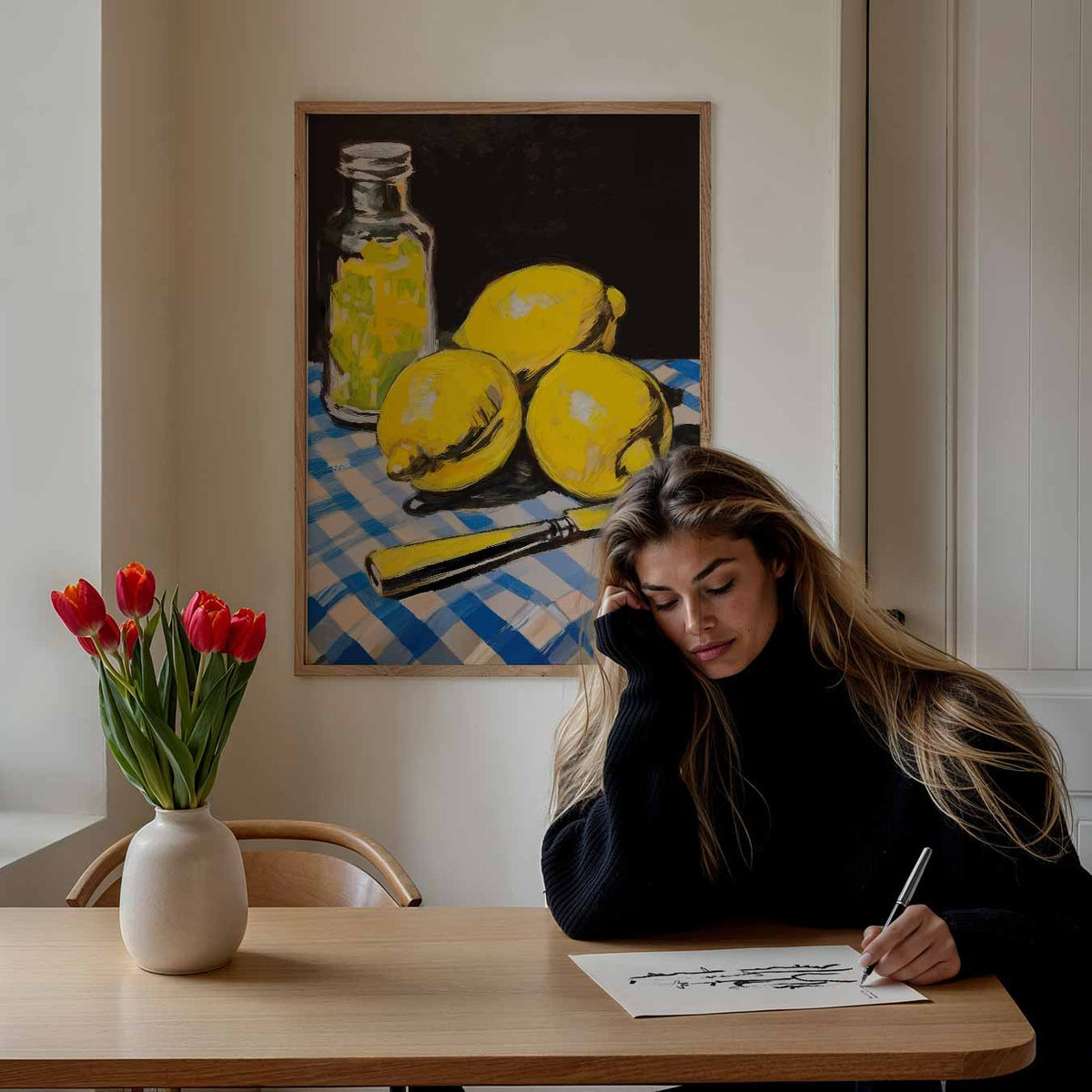 Zonnige Citroen Keukenposter – keuken portret poster, afbeelding 7