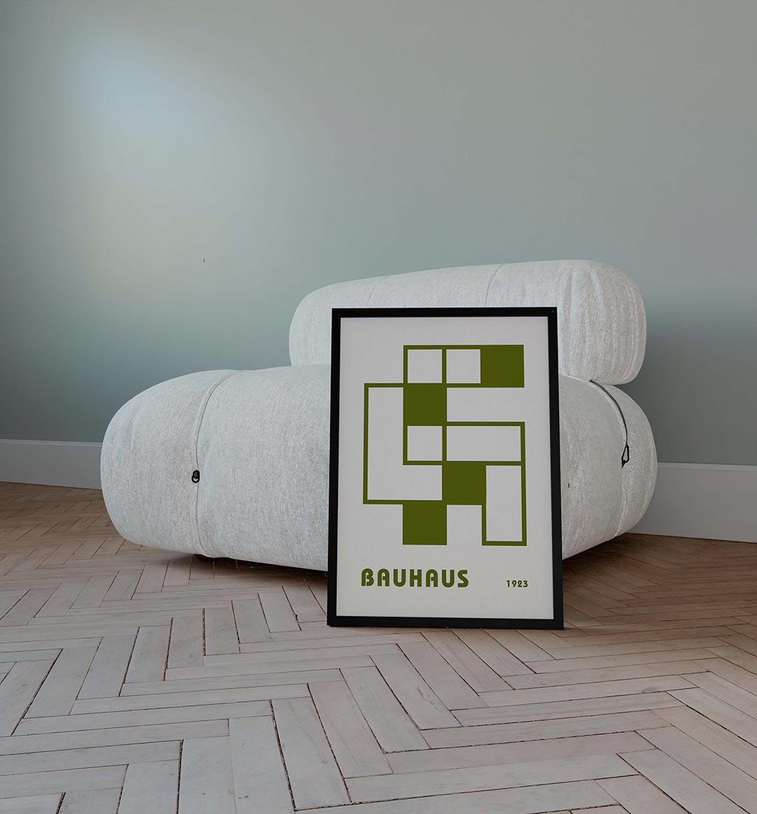 Vorm en balans – geometrische poster in Bauhaus-stijl van WallArtistic