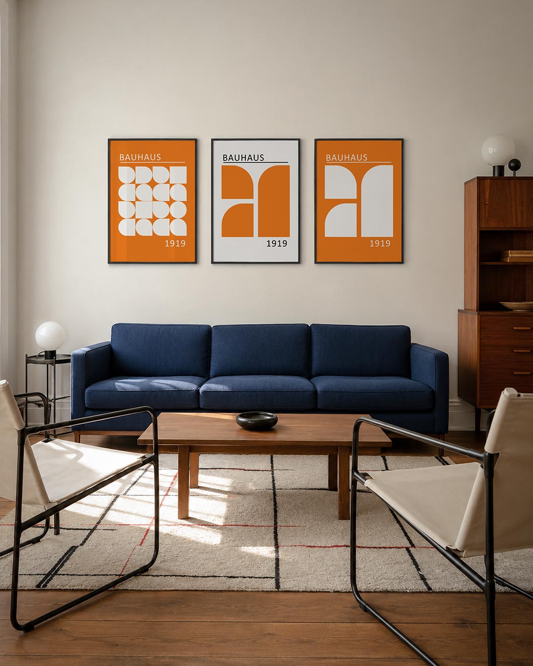 Vormen en vlakken driedelige posterset – deze posterset in drie delen toont een speelse ordening van witte geometrische