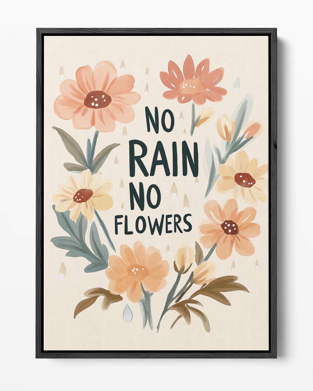 Bloemenregen Inspiratieposter – portret kunstwerk als wanddecoratie