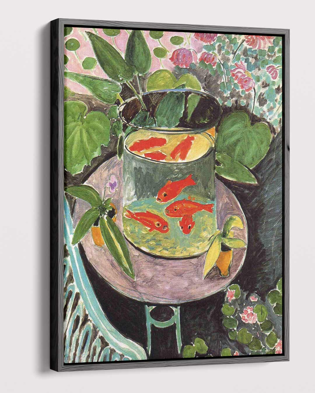 Goudvissen in de Tuin – plexiglas wanddecoratie in portret formaat