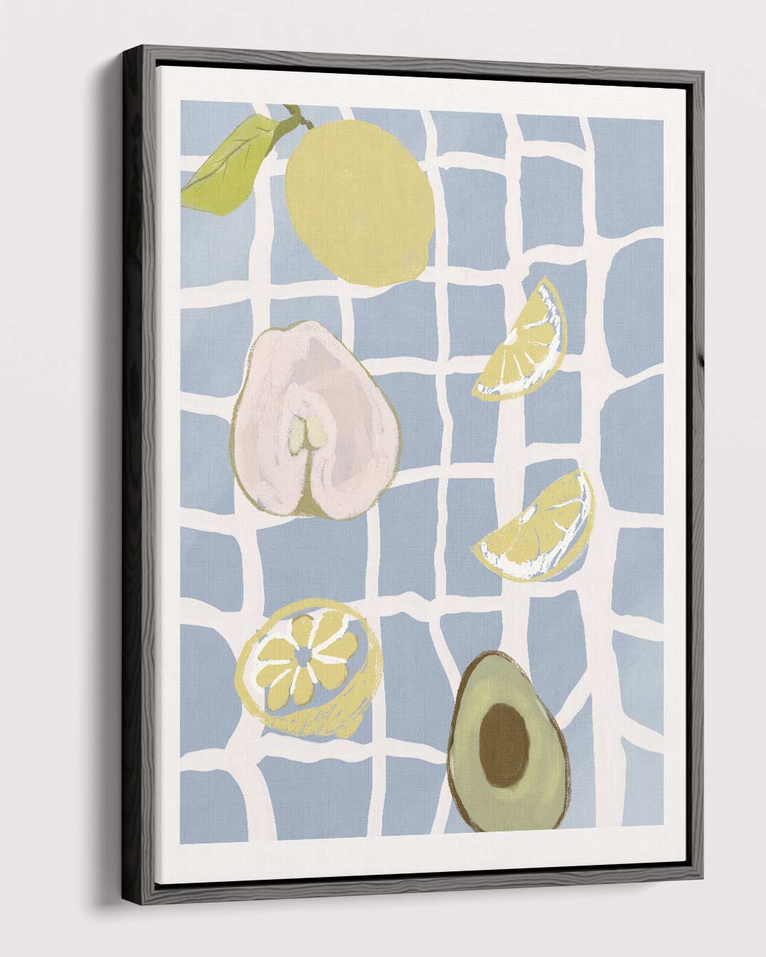 Zomerse Vruchten op Tegels – canvas wanddecoratie in portret formaat