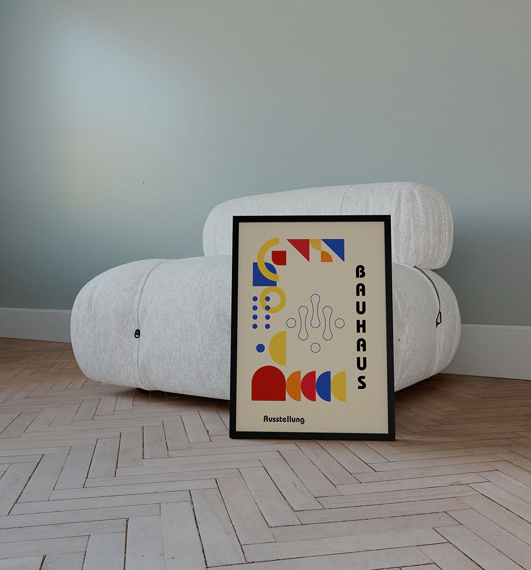 Vormen en vlakkenspel – staande Bauhaus poster voor aan de muur