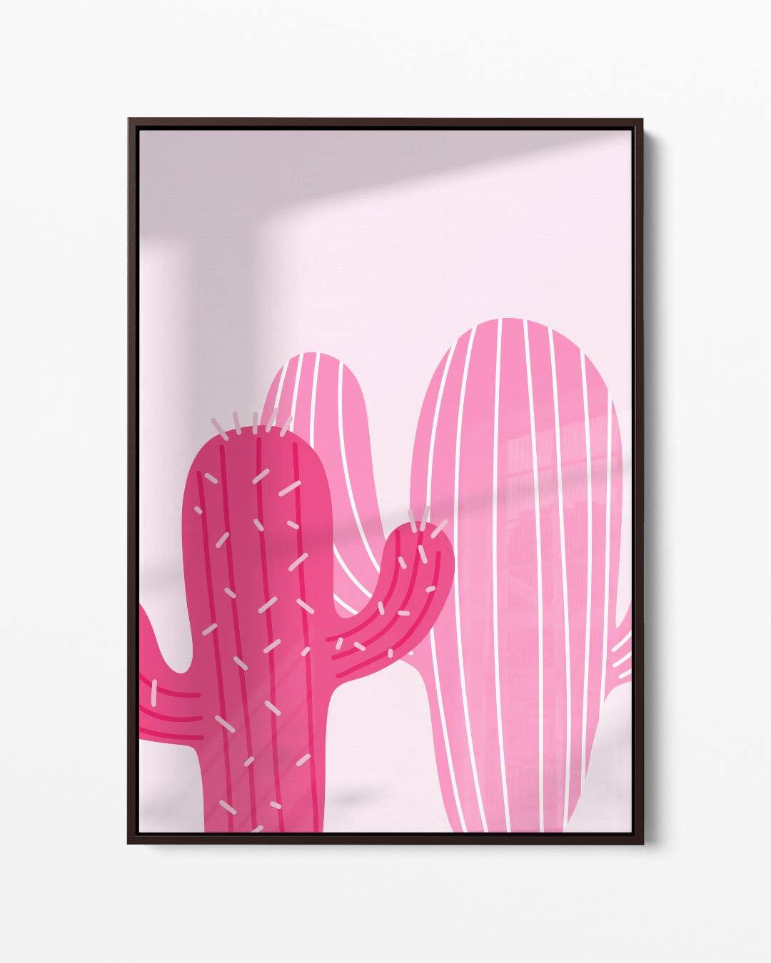 Roze Cactus Verbeelding – portret kunstwerk als wanddecoratie