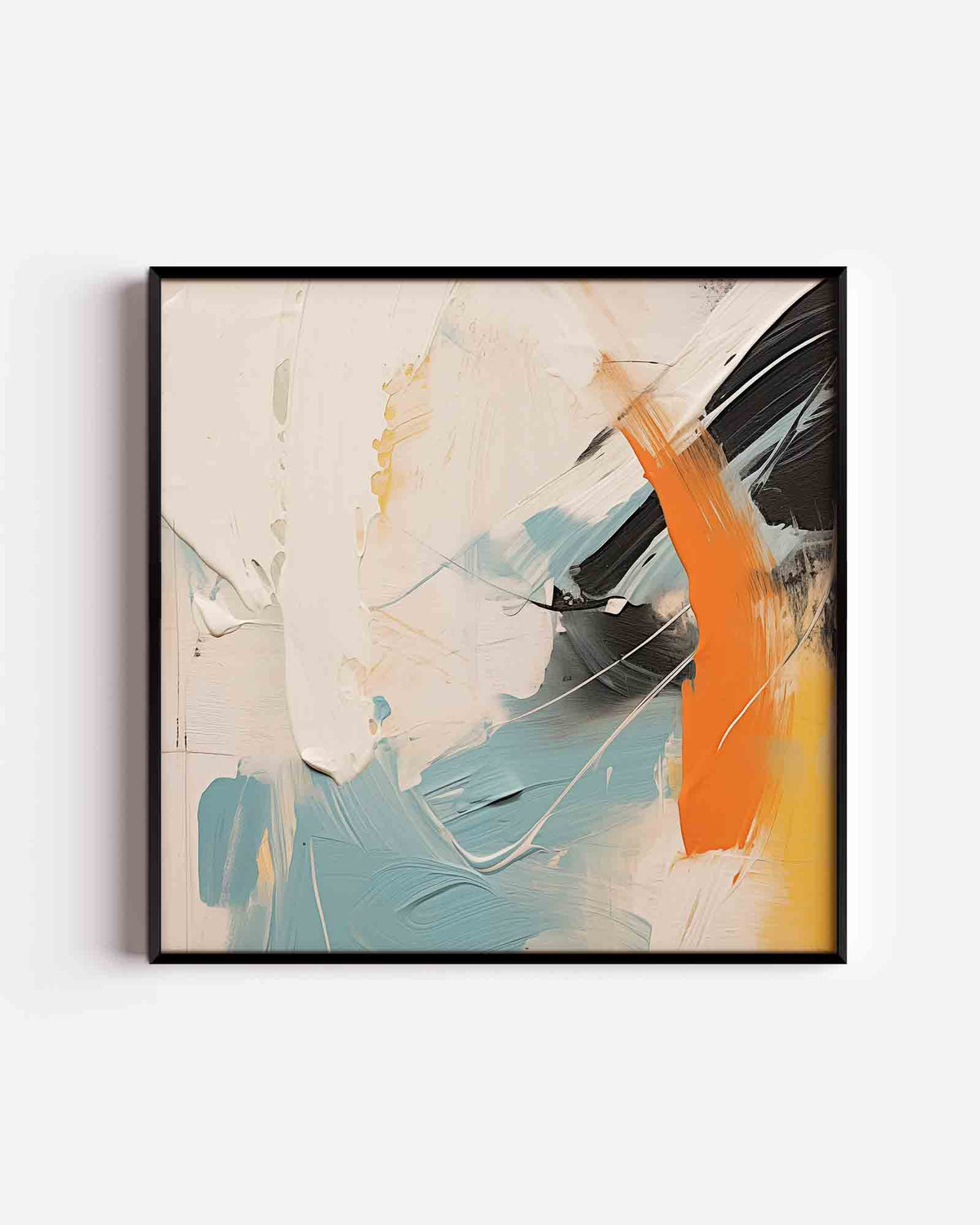 Abstracte penseelstreken – abstracte vierkante poster als wanddecoratie