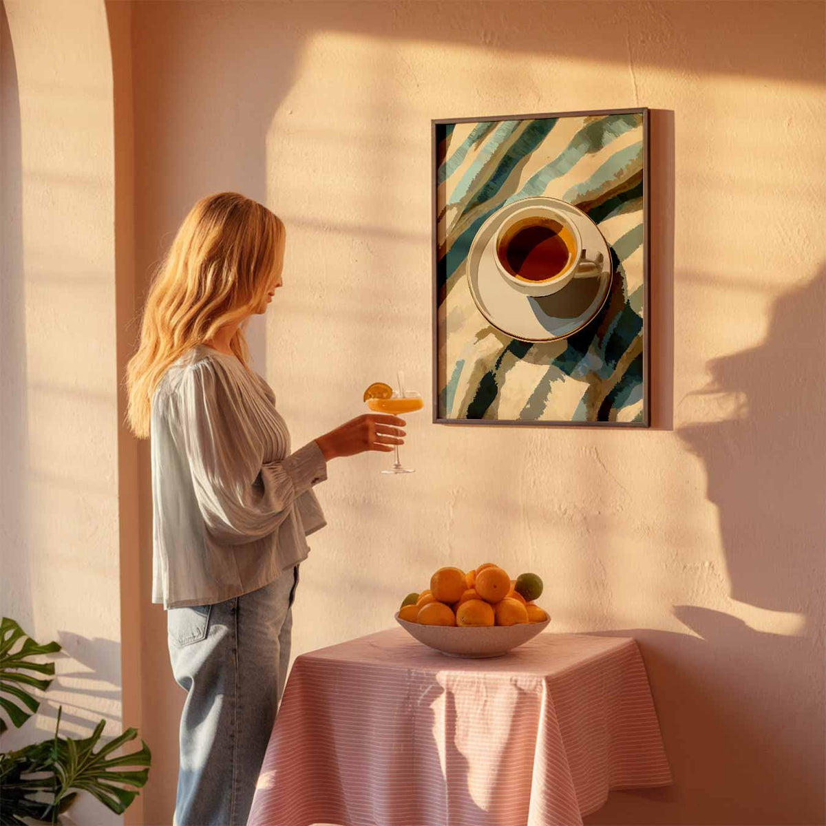 Koffie Ontbijt – keuken poster als sfeervolle staande wanddecoratie