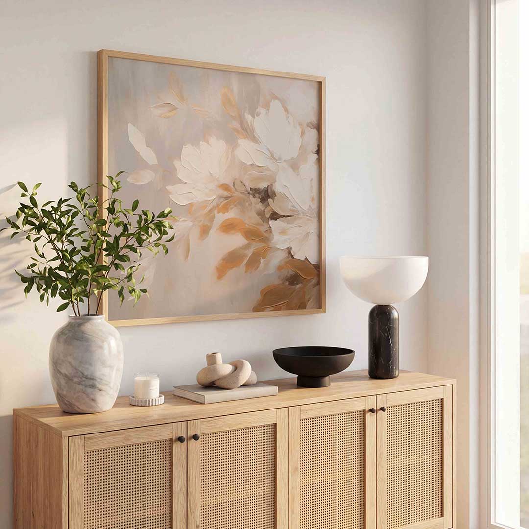 Bloemmotief – abstracte wandkunst als vierkante poster