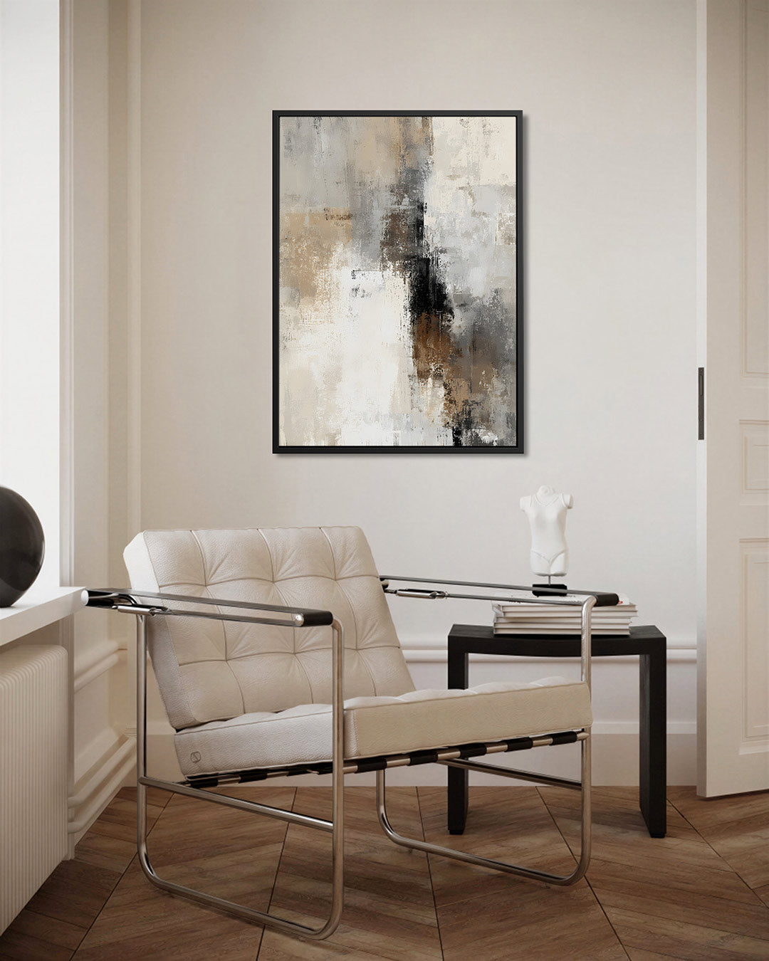 Gelaagde textuur compositie – staand wanddecoratie kunstwerk