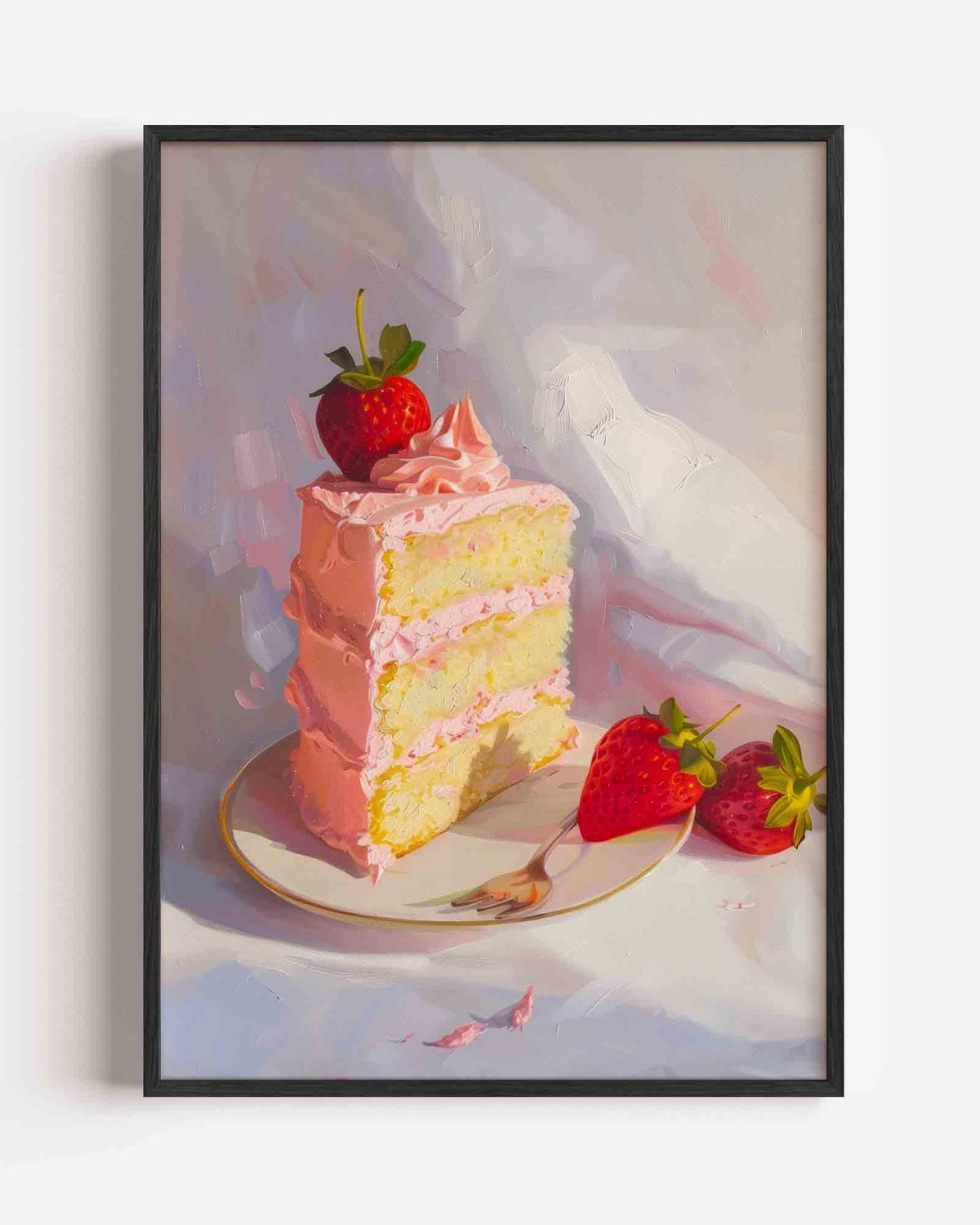 Aardbeientaart – kleurrijke abstracte portret poster als wanddecoratie