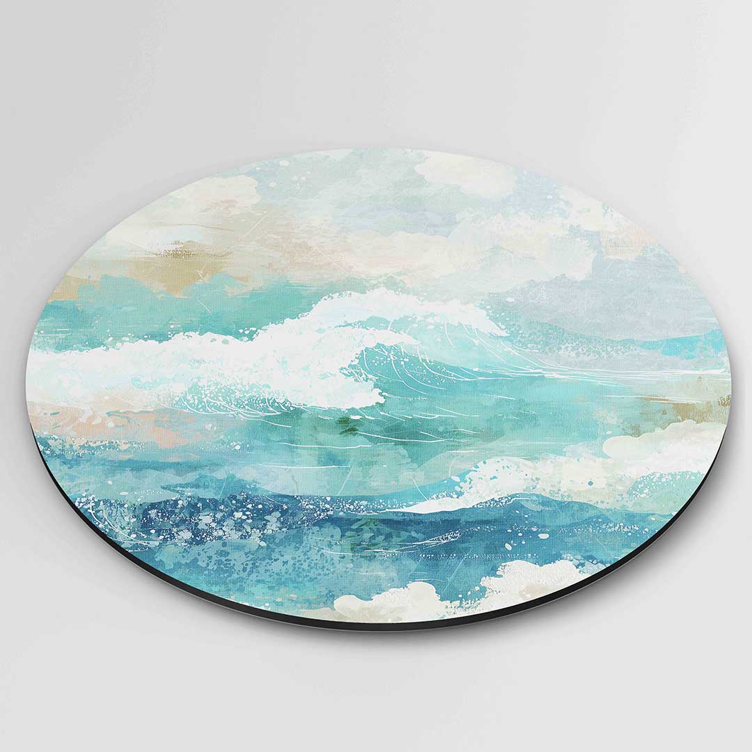 Golven en wolken – abstracte wandkunst als muurcirkel van WallArtistic