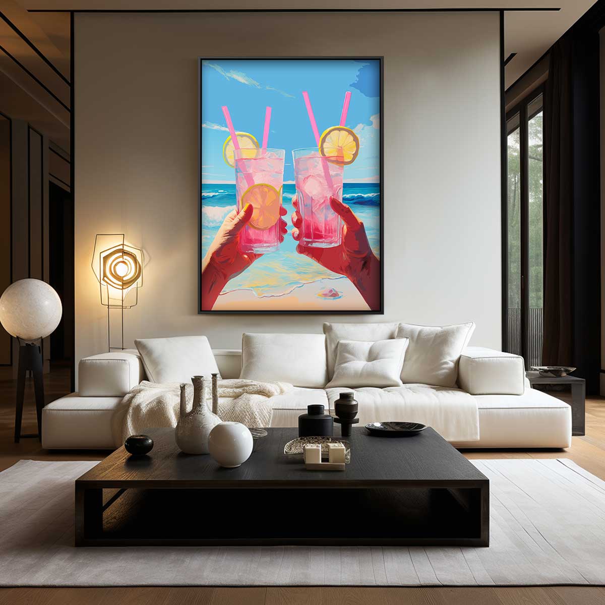 Zomerse Toast bij Zee – staand kunstwerk voor modern interieur