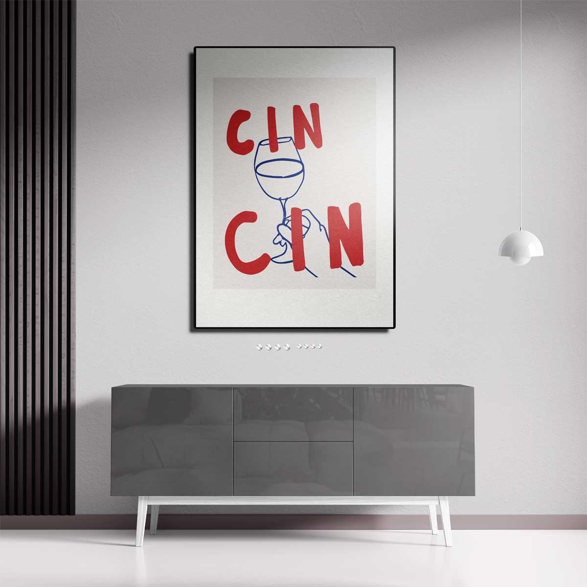 Cin Cin Cheers Wanddecoratie – staande wandkunst voor woonkamer of interieur