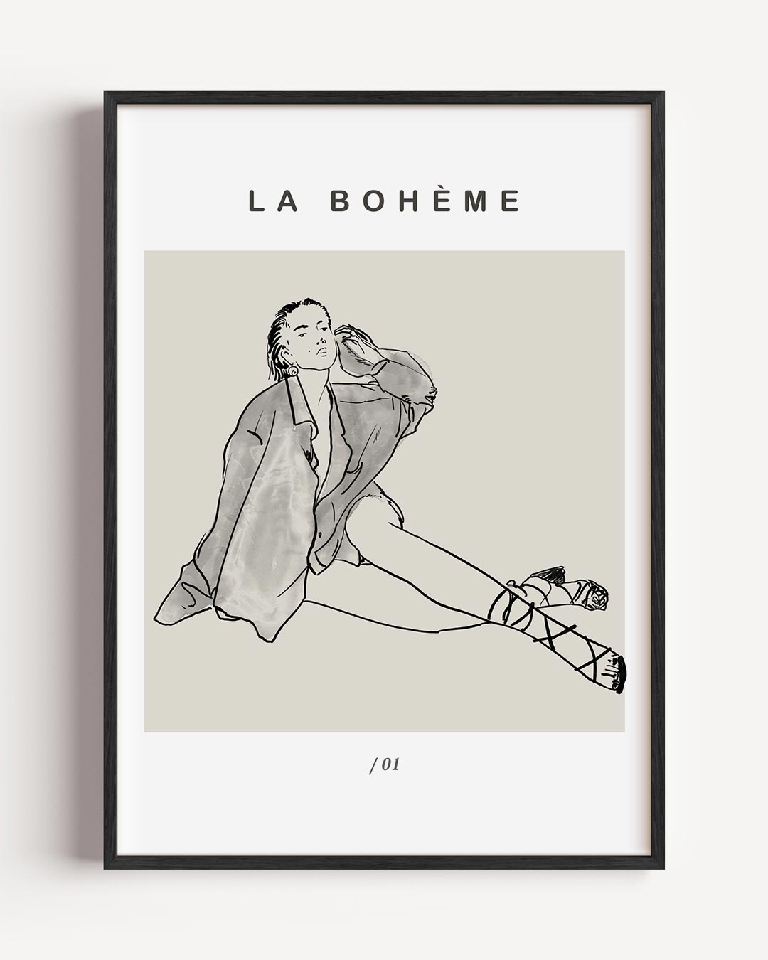 La Bohème Stijlvolle Kunstposter – vrouwelijk portret poster als wanddecoratie