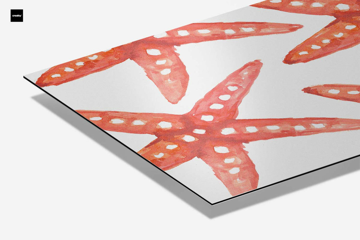 Rode zeesterren patroon – canvas kunstwerk als wanddecoratie
