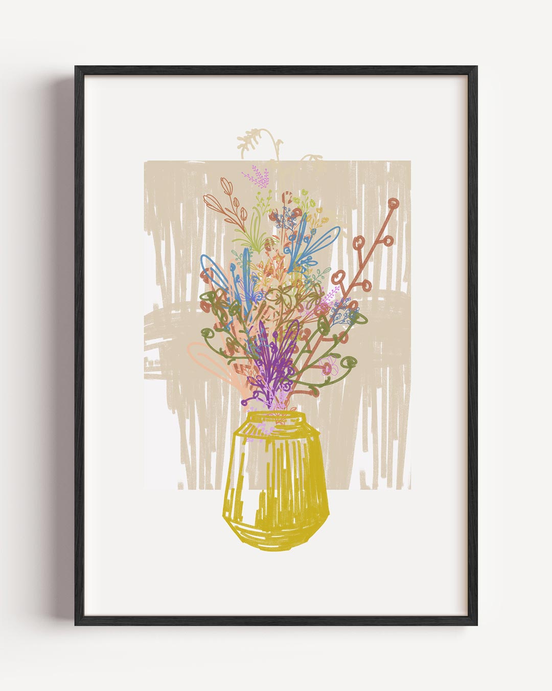 Bloemenpracht in Vaas – bloemen portret poster als wanddecoratie