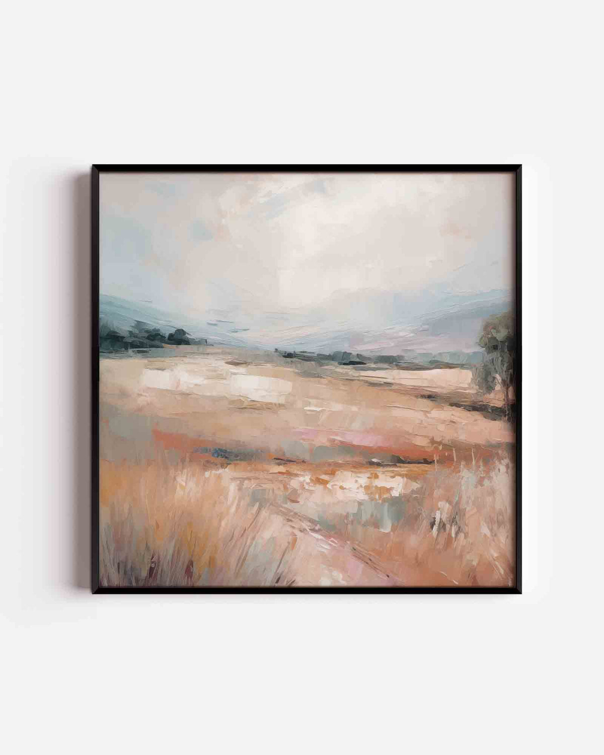 Landschap met zachte tinten – vierkante poster met kleur en vormen als wanddecoratie