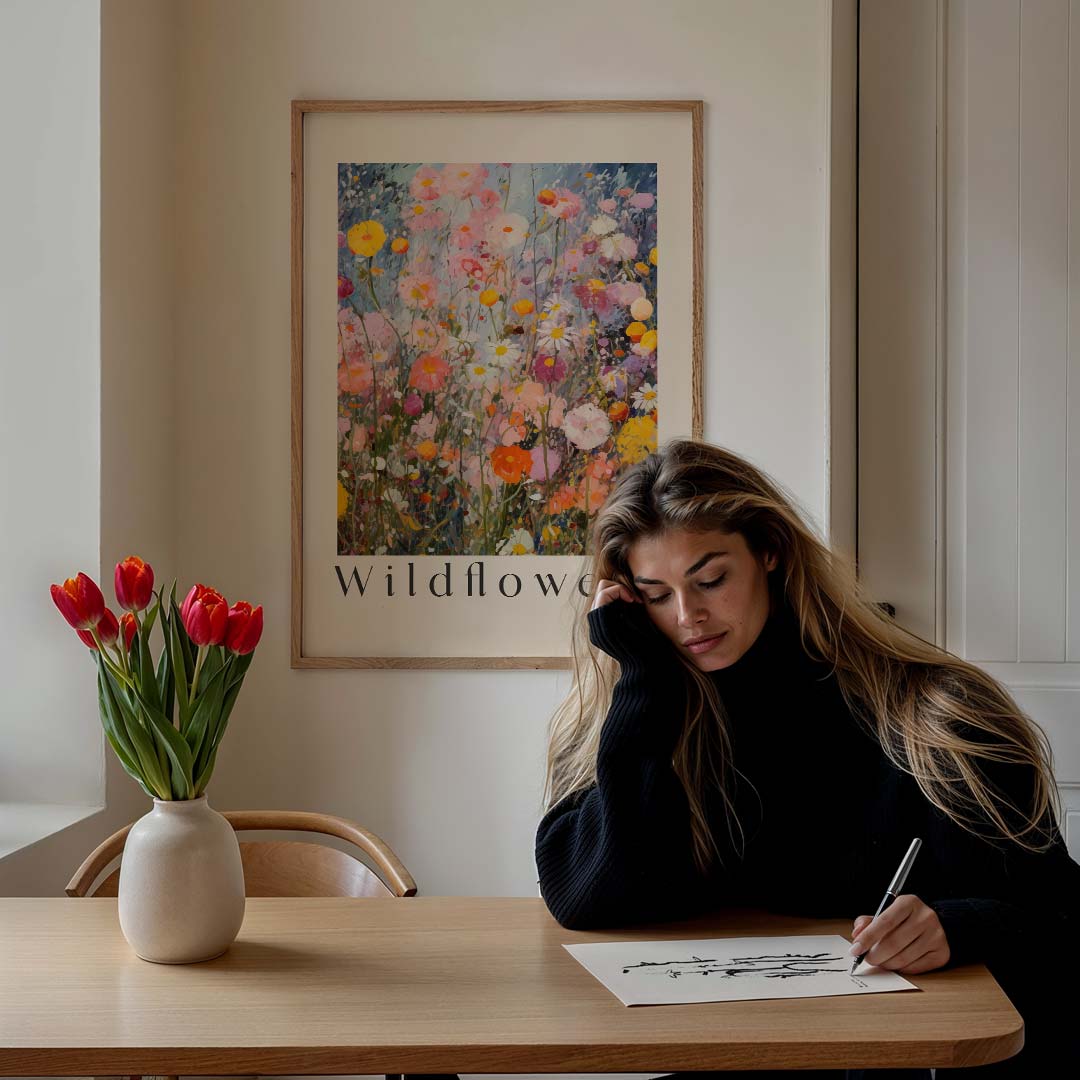 Wildflower Serenade – staande muurposter met tekst en typografie