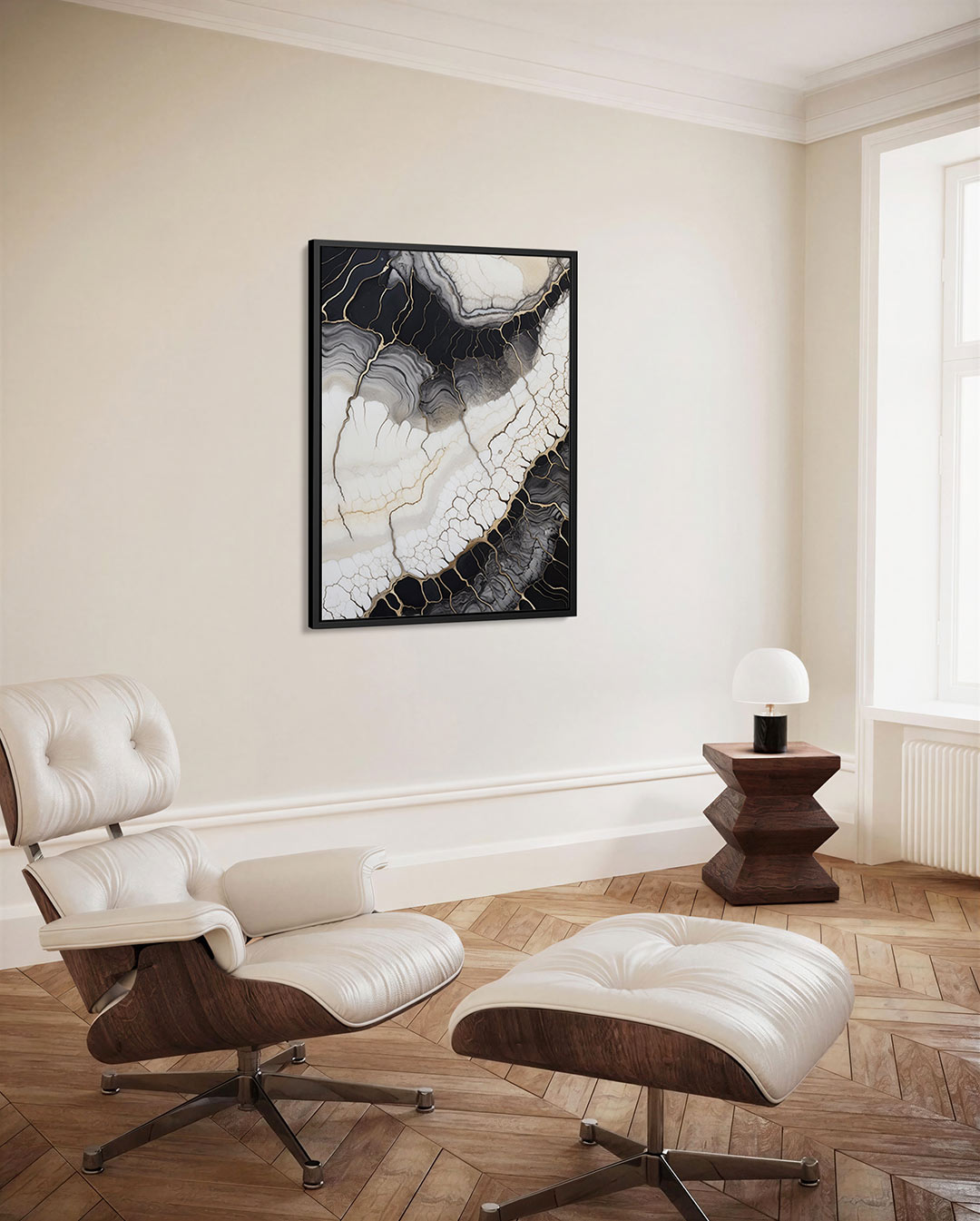 Organische lijnen compositie – staand wanddecoratie kunstwerk