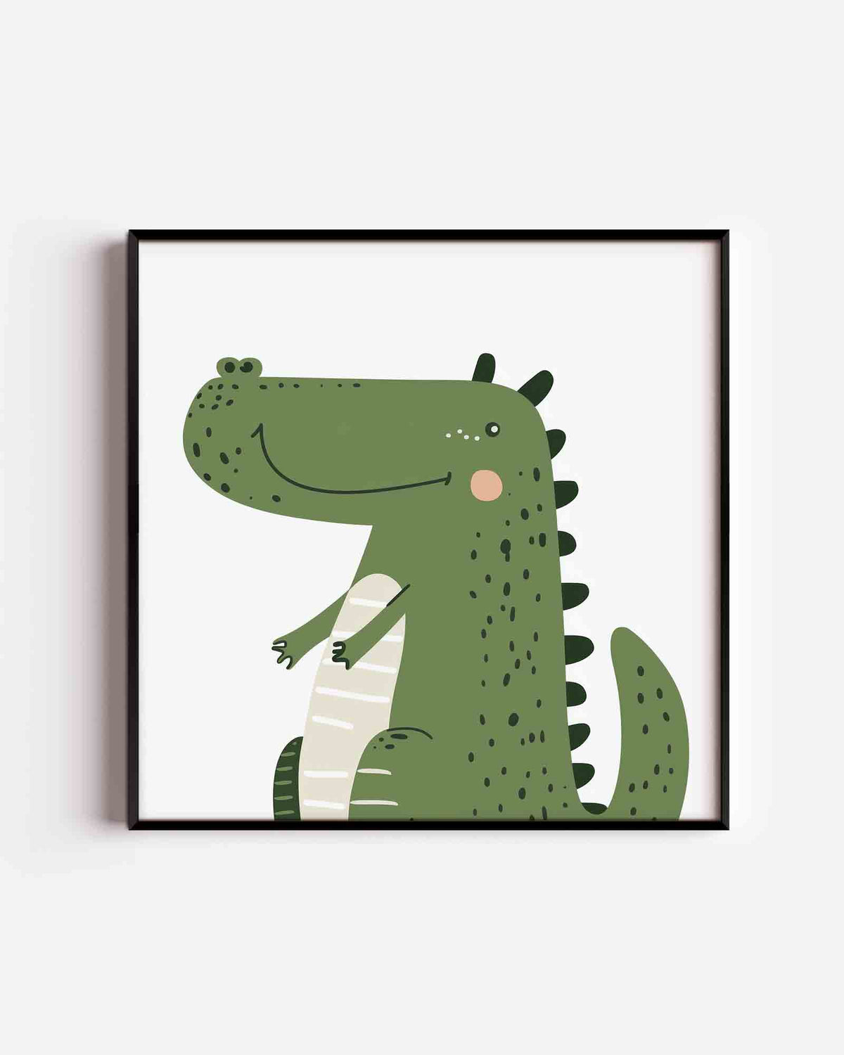 Groene krokodil – vierkante kinderposter als wanddecoratie