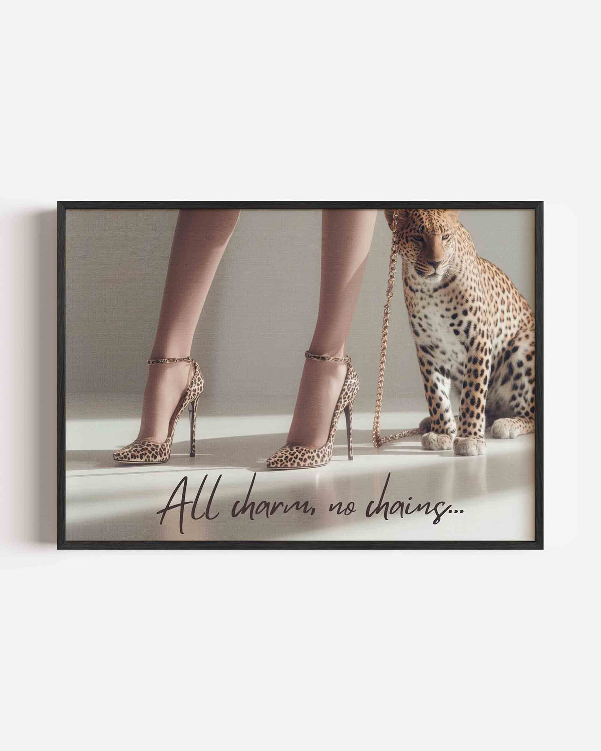 Luipaard en hakken – dieren landscape poster als wanddecoratie
