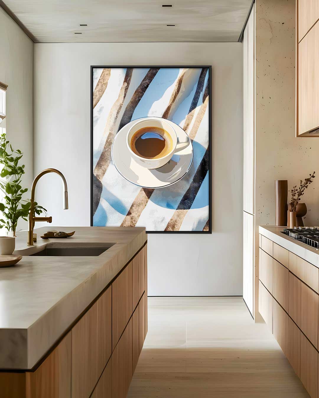 Espresso Rustico – staand kunstwerk voor modern interieur