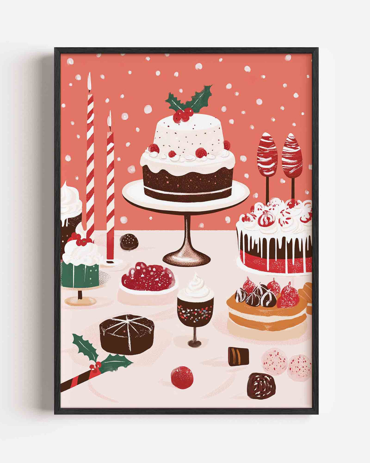 Feestelijke dessert – kerst portret poster als wanddecoratie