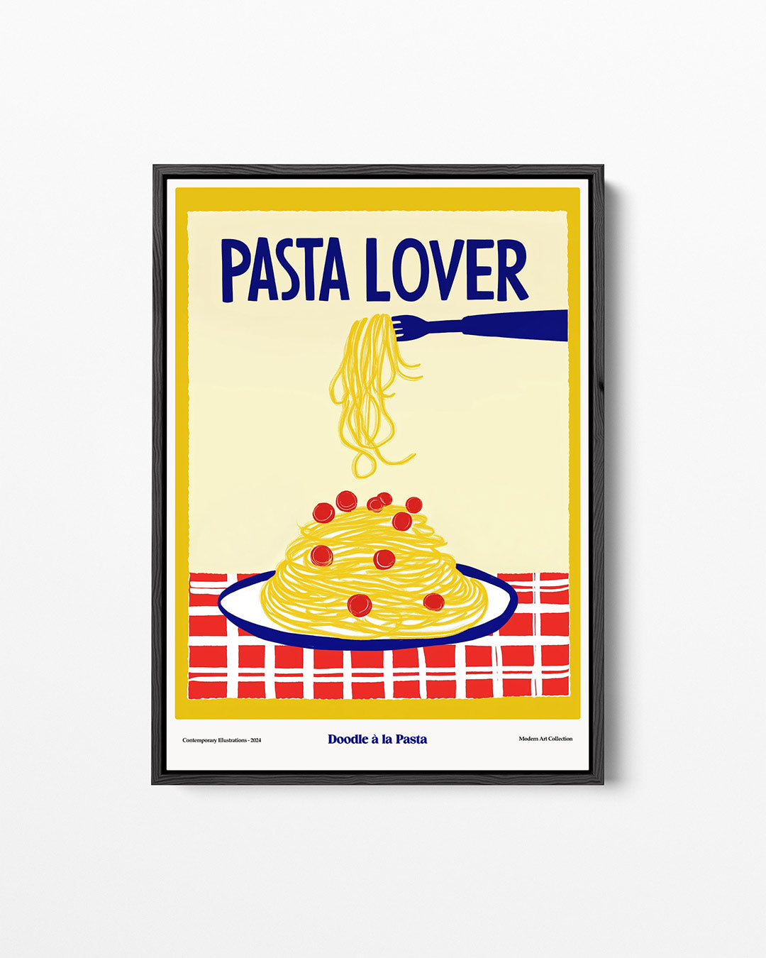 Pasta illustratie – staand wanddecoratie kunstwerk