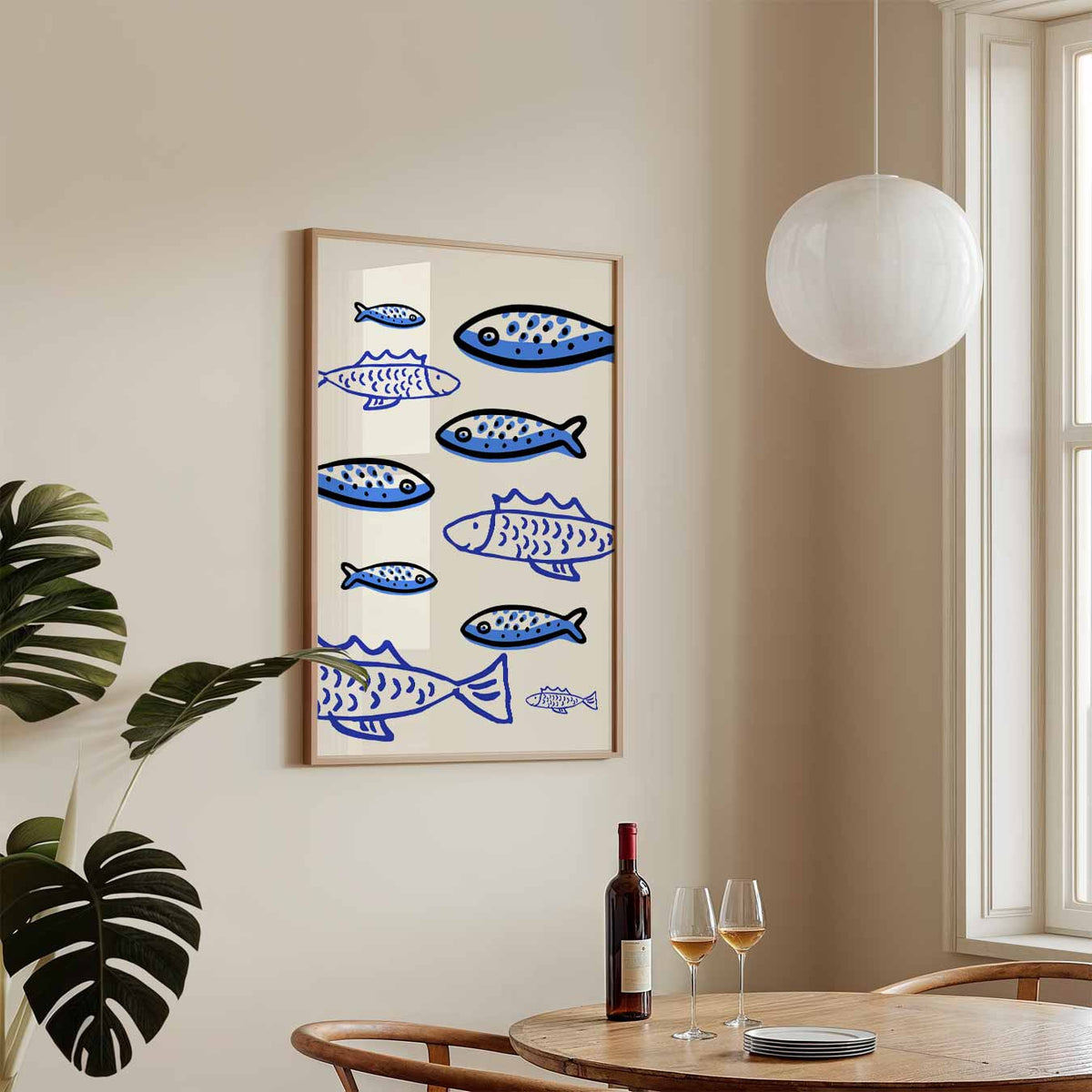 Vrolijke Vissen – staande keuken wanddecoratie van WallArtistic