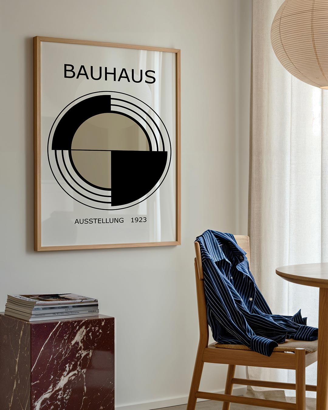 Cirkel en lijnen – geometrische poster in Bauhaus-stijl van WallArtistic