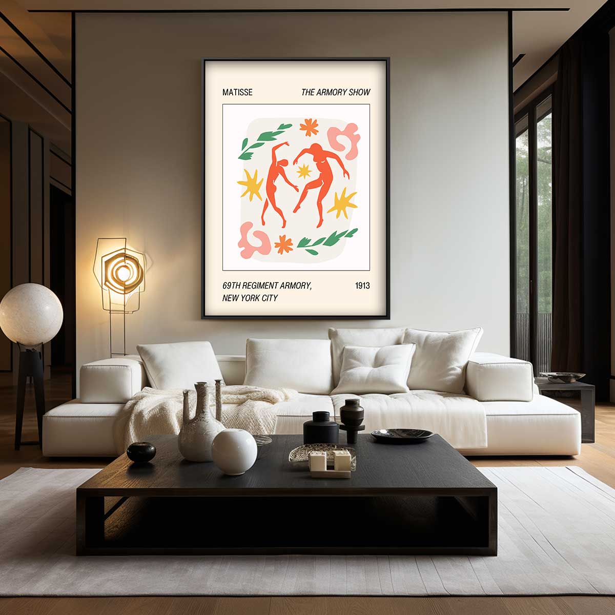 Dansende Figuren Met Bladeren – staand kunstwerk voor modern interieur