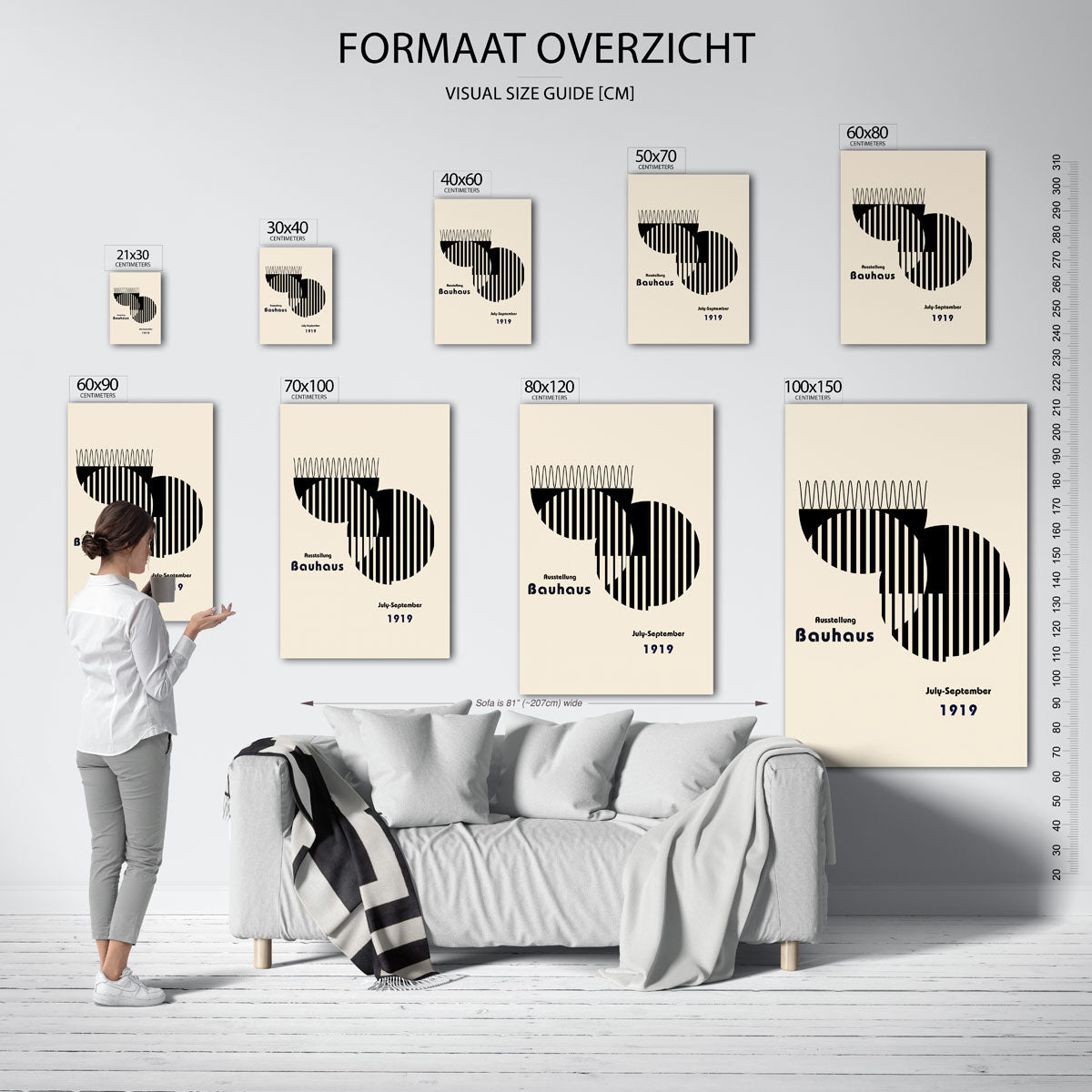 Lijnen en vlakkenspel – geometrische poster in Bauhaus-stijl van WallArtistic