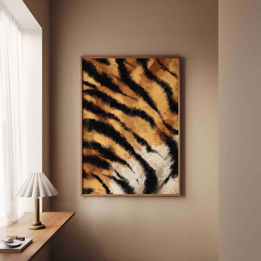 Tijgerprint – staande safari wanddecoratie van WallArtistic
