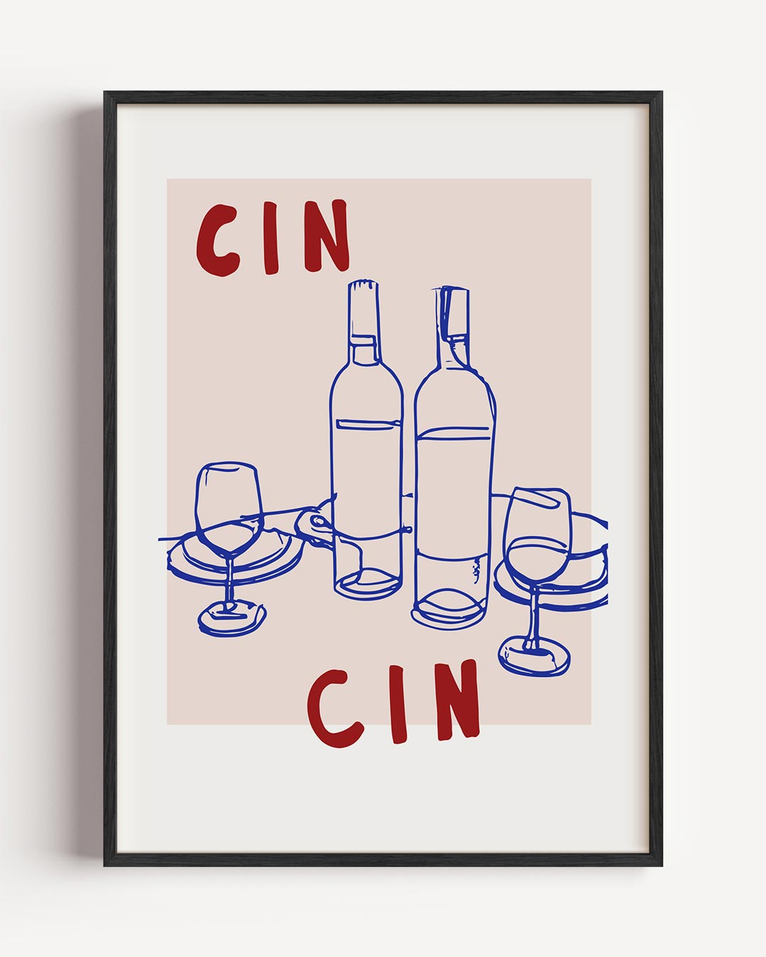 Stijlvolle Cin Cin Wijnposter – keuken portret poster als wanddecoratie