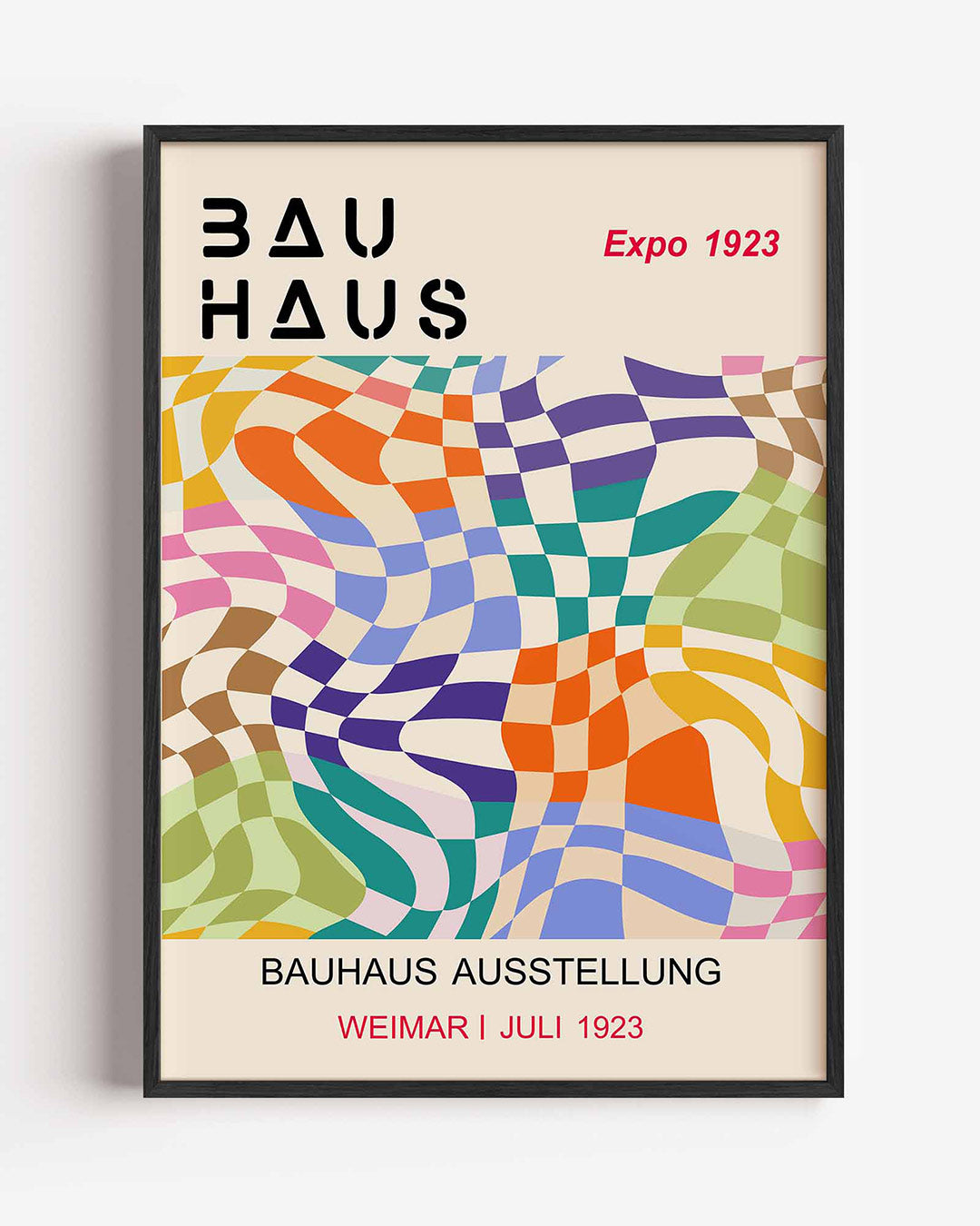 Vorm en kleurvlakken – staande Bauhaus poster als wanddecoratie