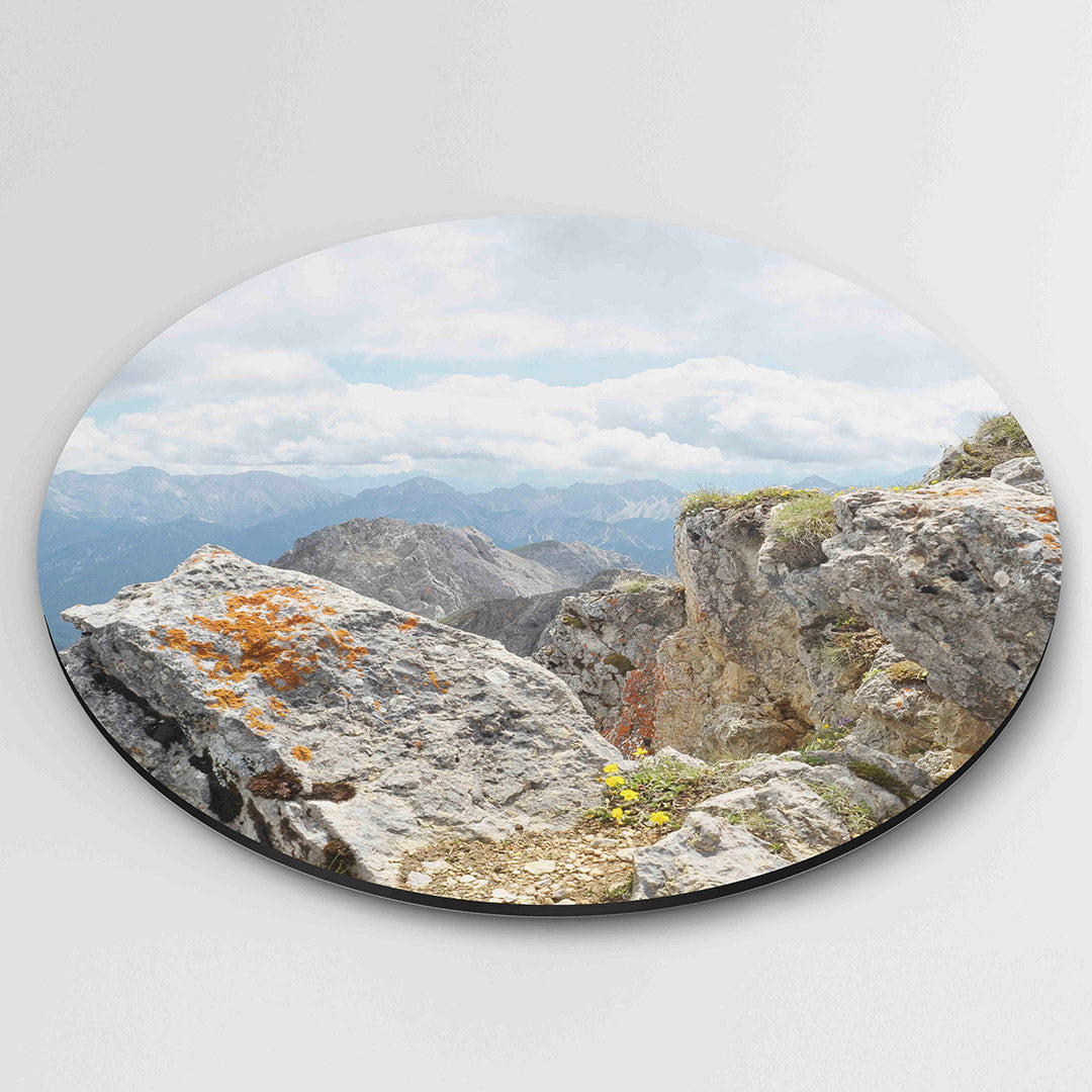 Berglandschap – muurcirkel fotografie als moderne wanddecoratie