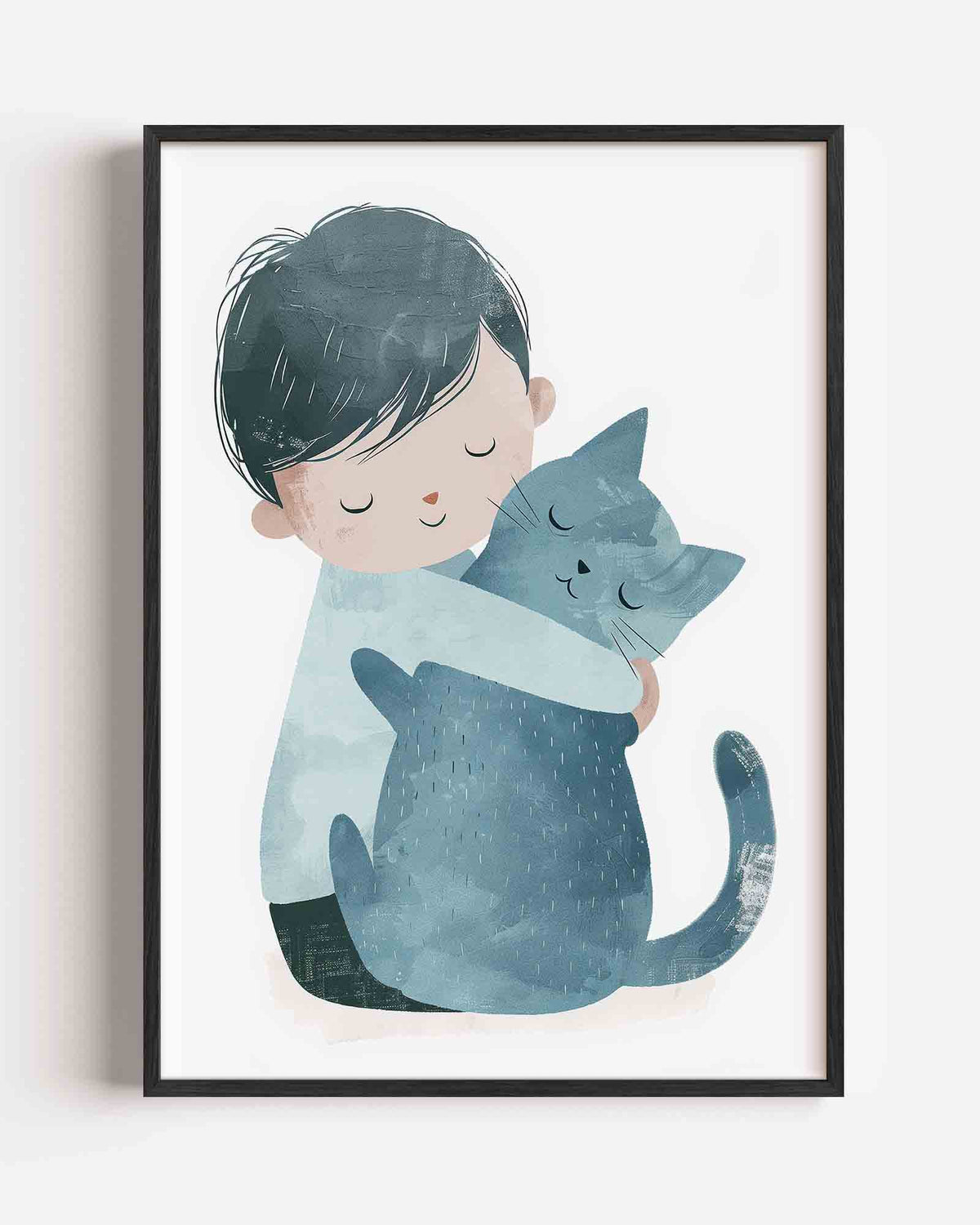 Kind met kat – kids portret poster als wanddecoratie