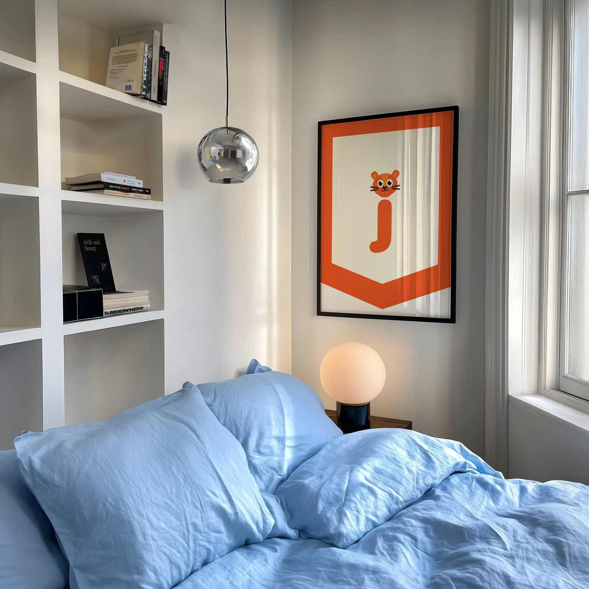 Speelse Tijger Letterposter – staande muurposter voor de kinderkamer