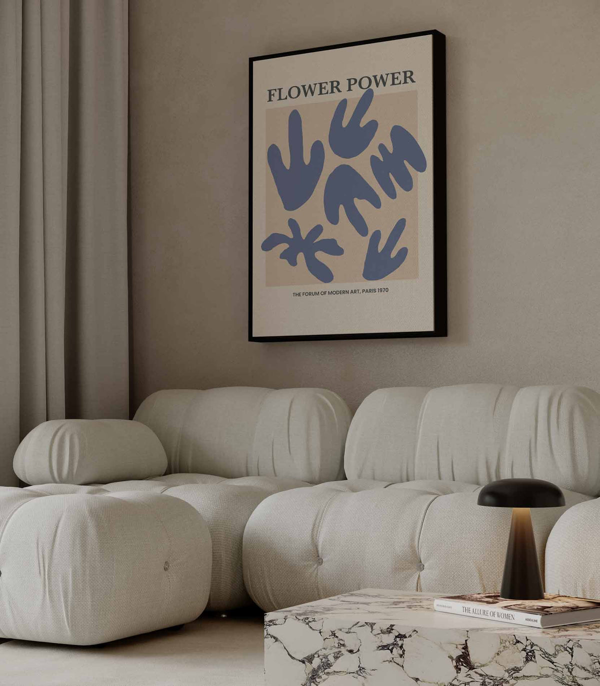 Flower Power Kunstposter – staande wandkunst voor woonkamer of interieur