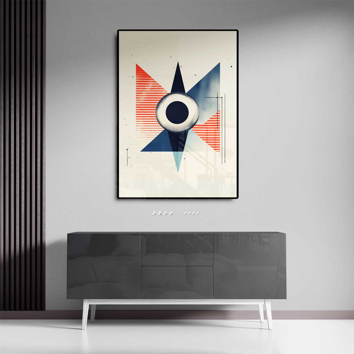 Geometrische Vortex – dibond wanddecoratie in staand formaat