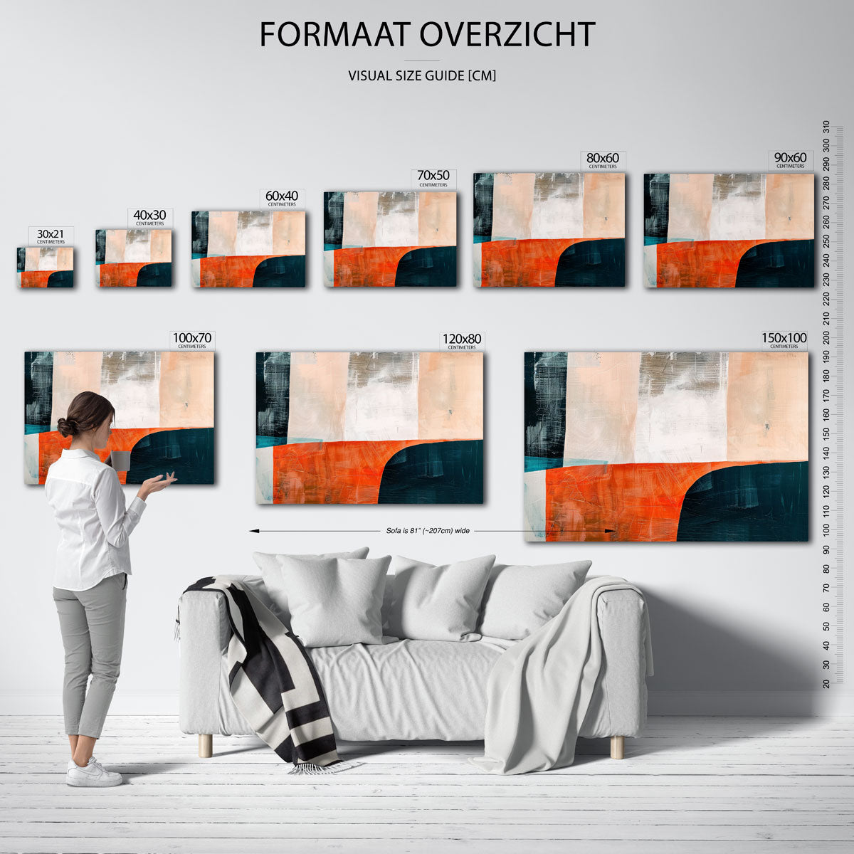 Abstracte vormen – liggende muurposter met abstracte vormen