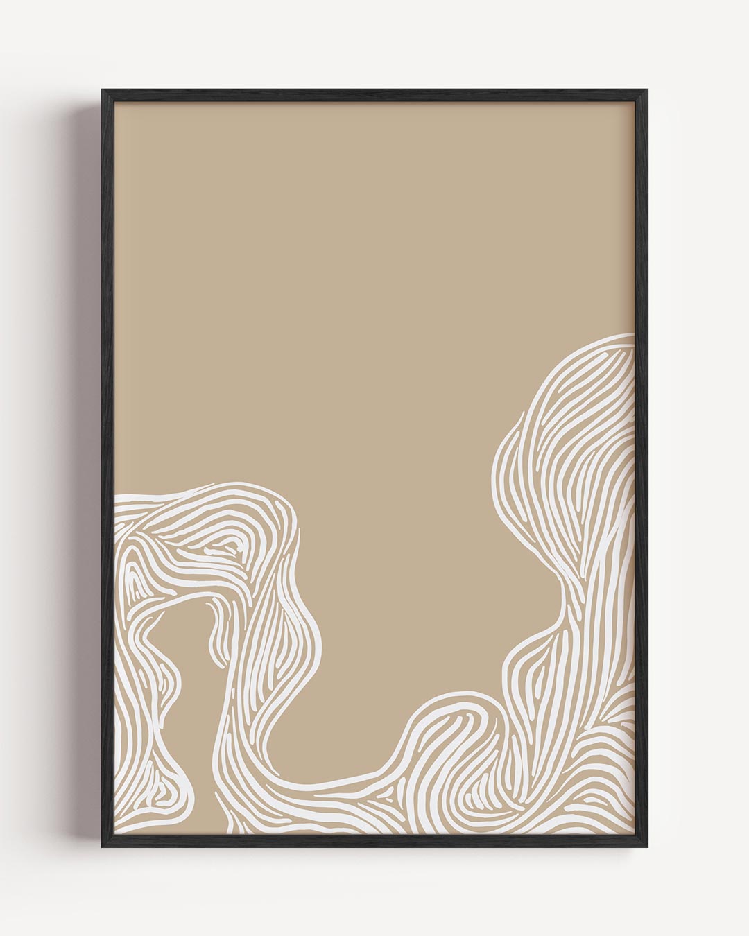 Organische Lijnen Wanddecoratie – abstracte portret poster als wanddecoratie