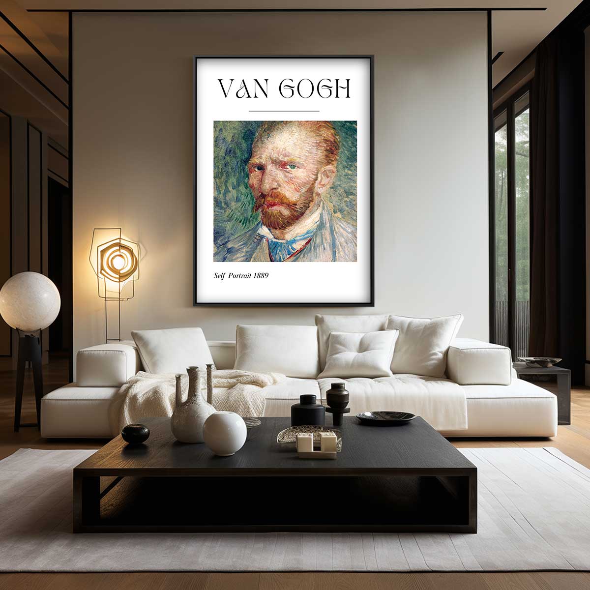 Van Gogh's Zelfportret 1889 – staand kunstwerk voor modern interieur