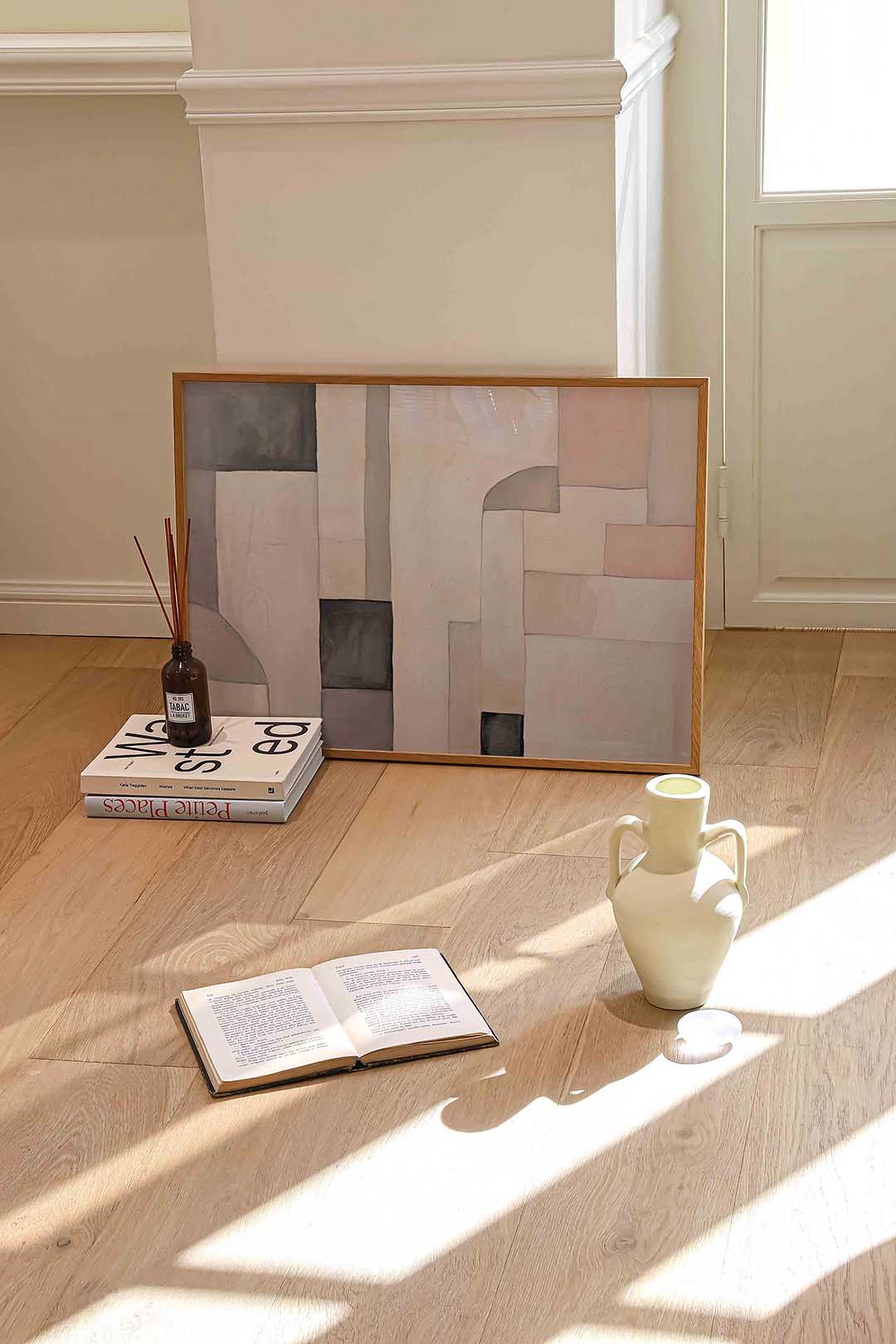 Abstracte vormen – liggende abstracte wanddecoratie van WallArtistic