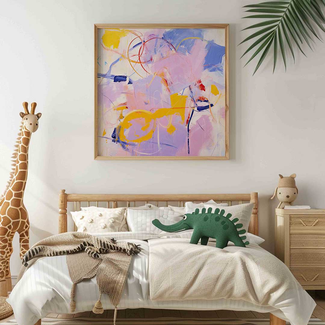 Abstracte vormen – vierkante kinderkamer wanddecoratie van WallArtistic