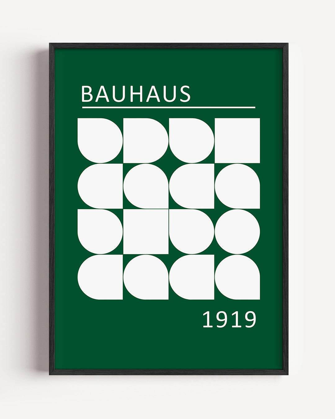 Vormritme en kleur – staande Bauhaus poster als wanddecoratie